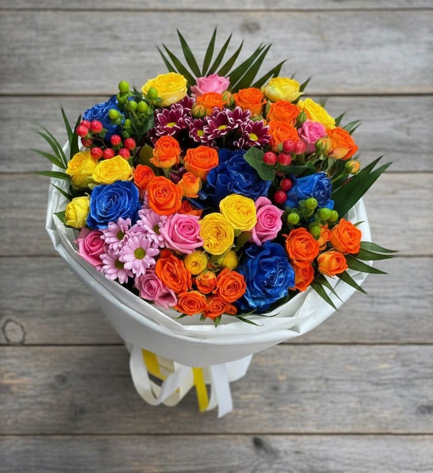 Букет цветов из: Розы и Хризантемы в Беседы