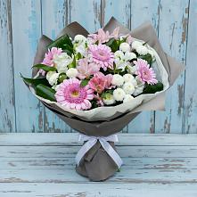 Букет цветов из:  Герберы, Альстромерии и Хризантемы в Беседы