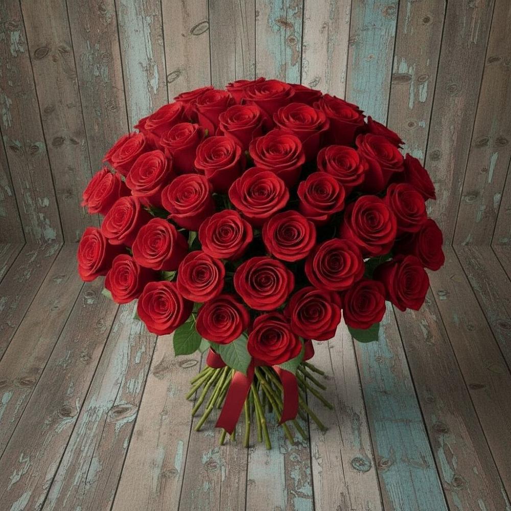 Букет 55 Красных роз Фридом в Беседы