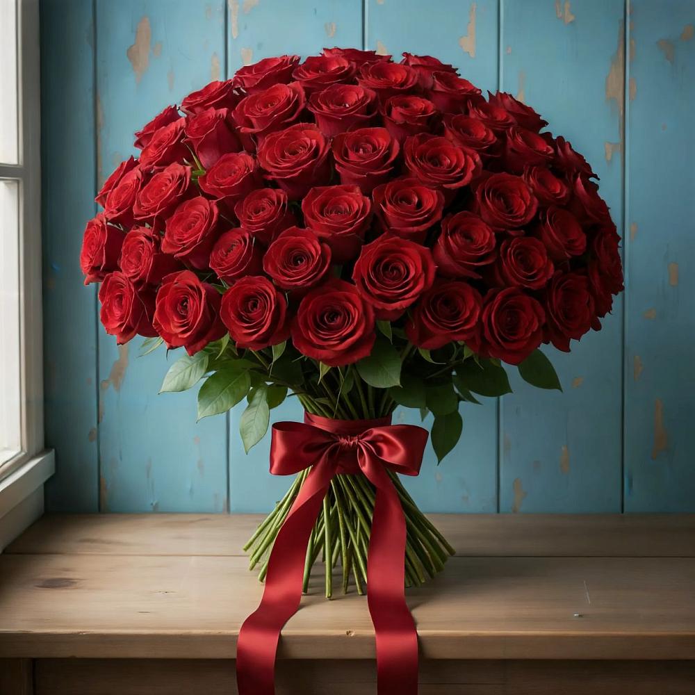 Букет Красные розы Блэк Меджик в Беседы