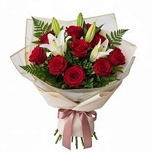 Букет цветов из:  Лилии и Розы в Беседы