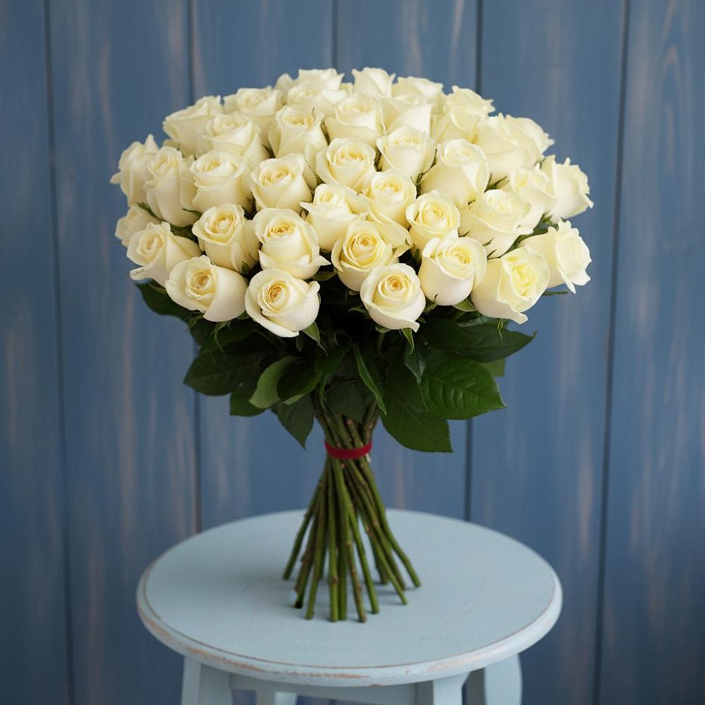 Букет 51 Белая роза Эдлесс Лав в Беседы