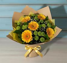 Букет цветов из:  Герберы и Хризантемы в Беседы