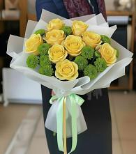 Букет цветов из:  Хризантемы и Розы в Беседы