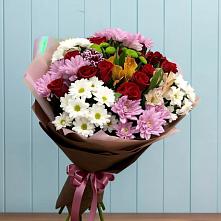 Букет цветов из:  Розы, Хризантемы и Альстромерии в Беседы