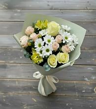 Букет цветов из:  Альстромерии, Розы и Хризантемы в Беседы