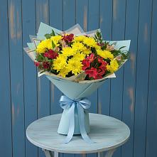 Букет цветов из:  Альстромерии и Хризантемы в Беседы