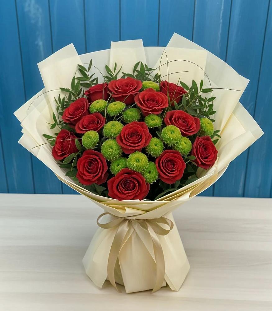 Букет цветов из: Розы и Хризантемы в Беседы